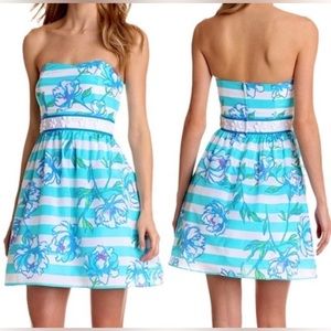 NWT Lilly Pulitzer Langley dress Shorely blue tossing the line size 4